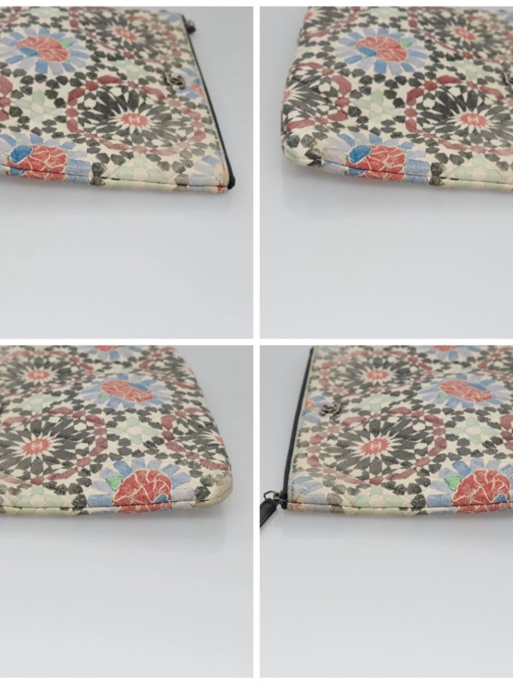 CHANEL Matelasse Clutch Bag Lamb Skin Multicolor CC Auth 112262 - Picture 16 of 16